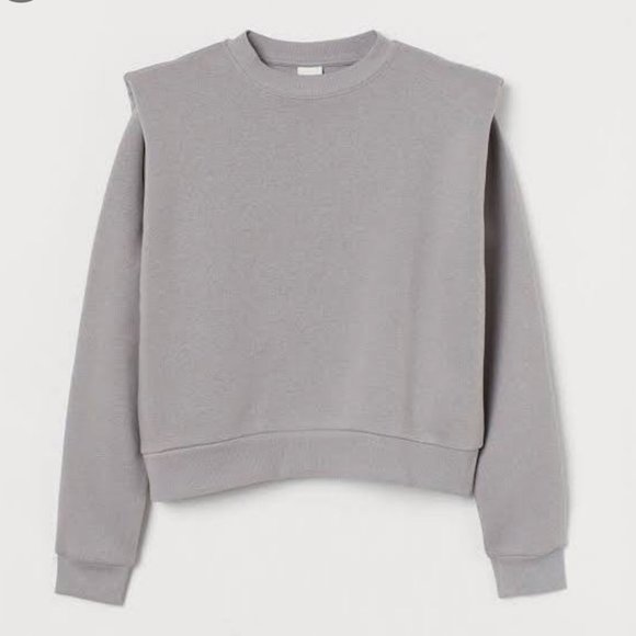 Zara Tops - NEW Zara Gray Square Shoulder Sweatshirt SMALL S Fleece Lined Pullover